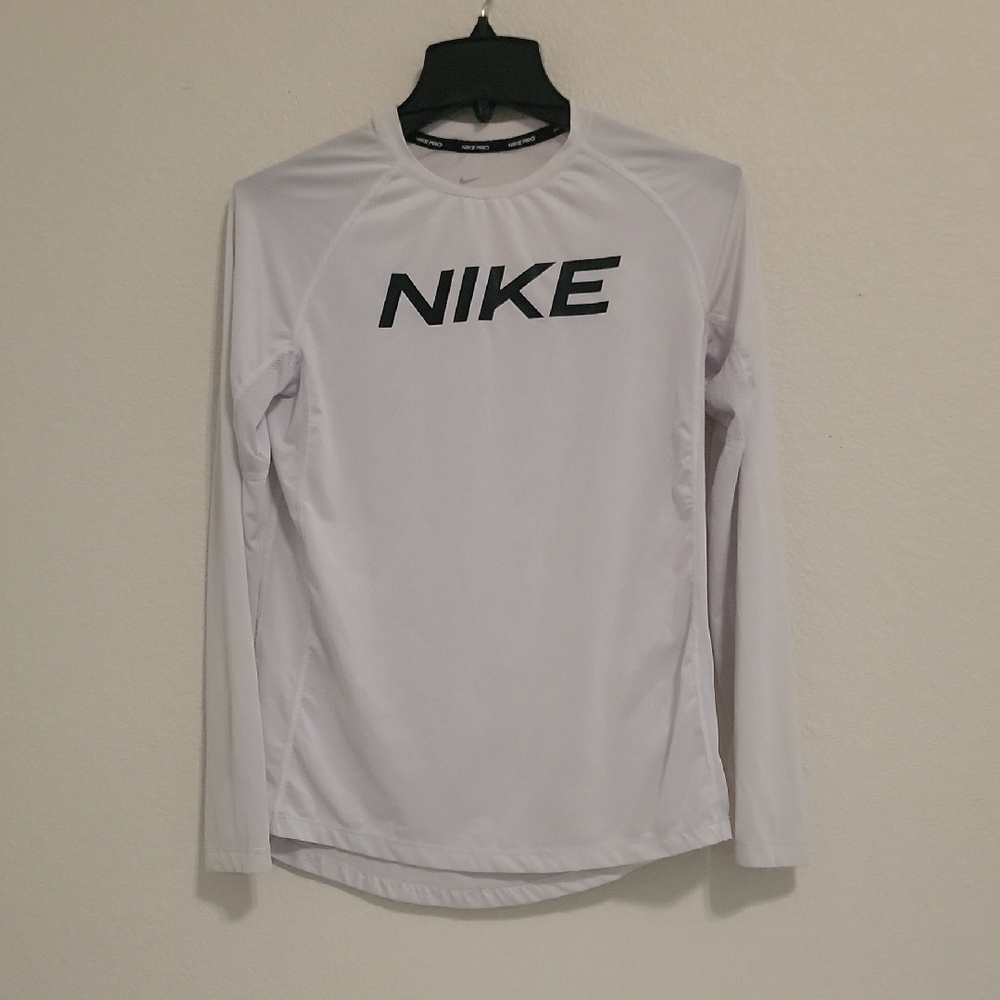 Nike Pro White Dri-FIT Top with Black Trim